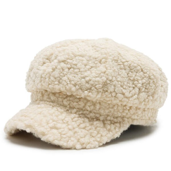 Cashmere Leather Brim Octagonal Hat - Image 2