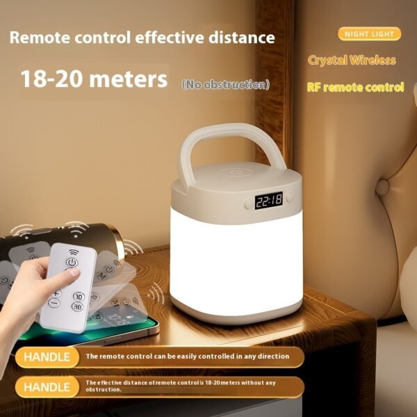 Rechargeable Lighting Portable Table Lamp With Clock LED Light - Image 2