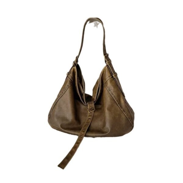 Casual Large Capacity Shoulder Crossbody Belt Buckle Underarm Tote Bag - Image 5