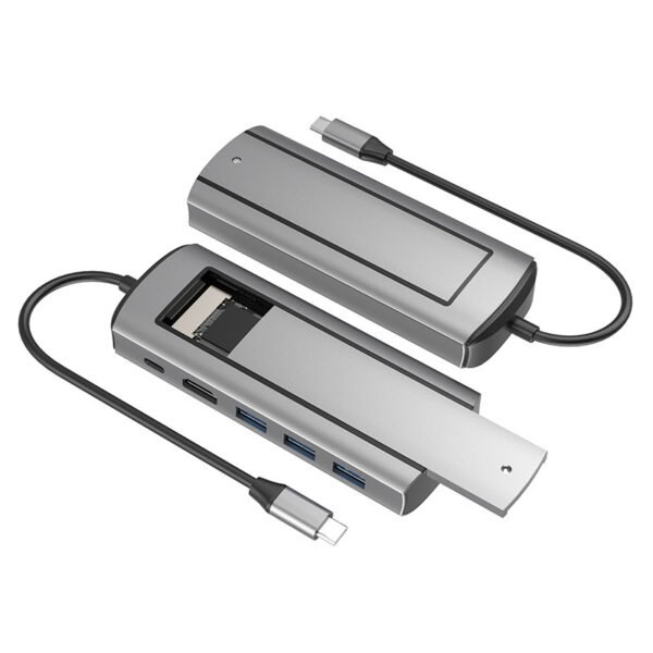 6in1 Typec Docking Station Usb Hub Expansion Interface 8in1 Hard Disk Box - Image 2