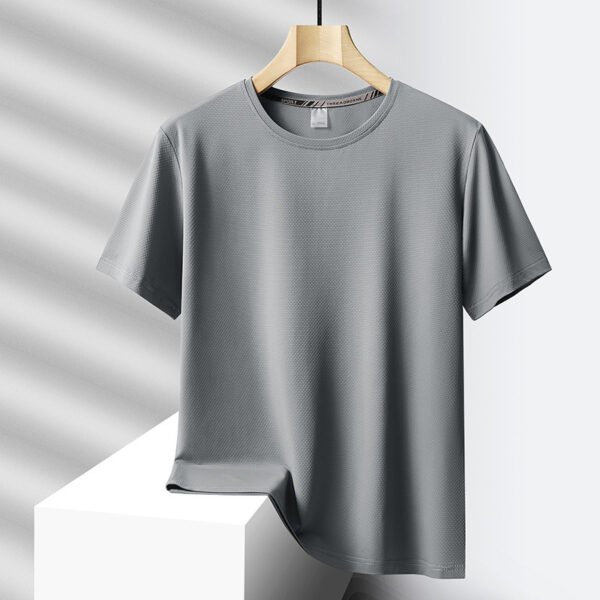 Men's Ice Silk Casual Sports Round Neck Oversized T-shirt - Image 10