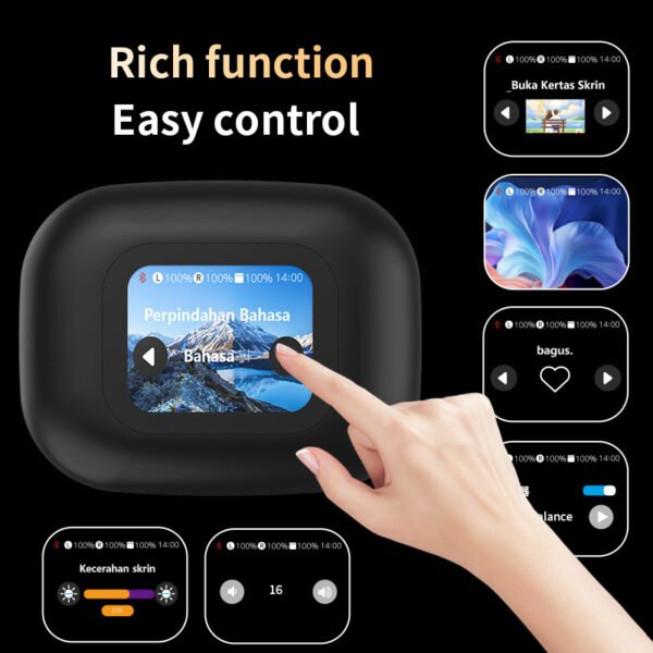 A16 Color Screen OWS Plug-in Card Multi-language Simultaneous Interpretation Wireless Bluetooth Translation Headphones - Image 2