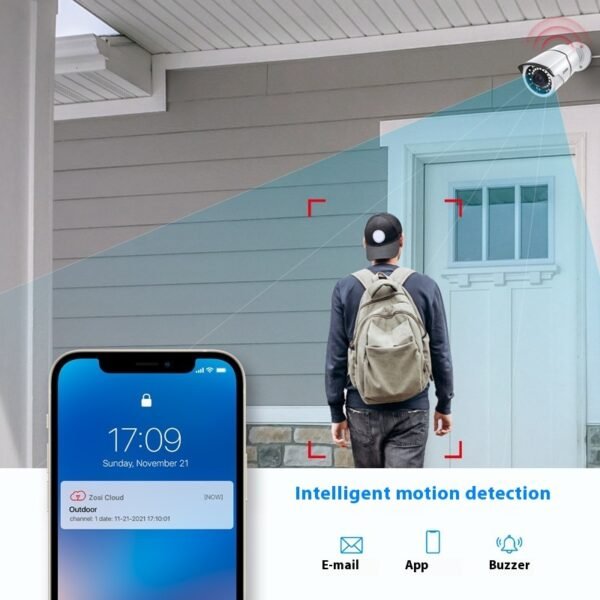 ZOSI Zhou Shi 5 Million HD POE Network Video Recorder Security Remote Outdoor Monitor Suit - Image 3