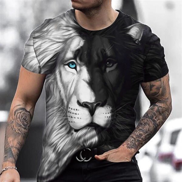 Animal Beast Lion 3D Printed Summer Men's T-shirt - Image 6