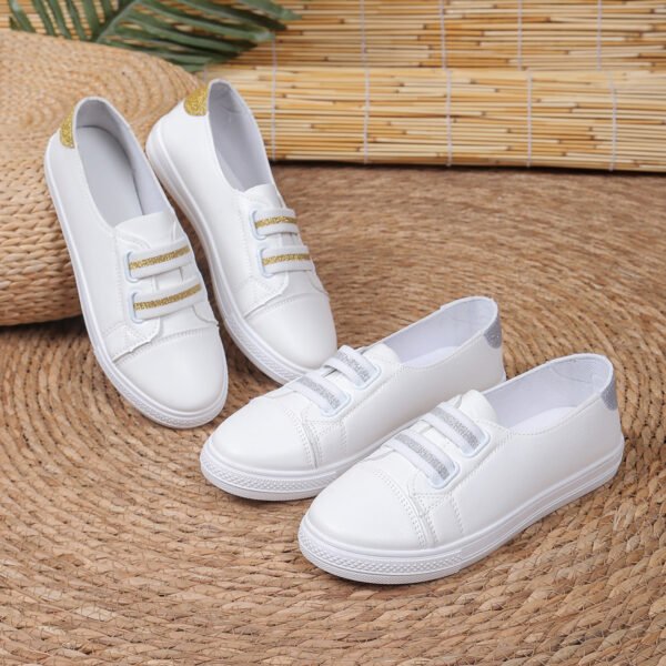 White Shoes Casual Versatile Slip-on Lazy Low-cut Flat - Image 2