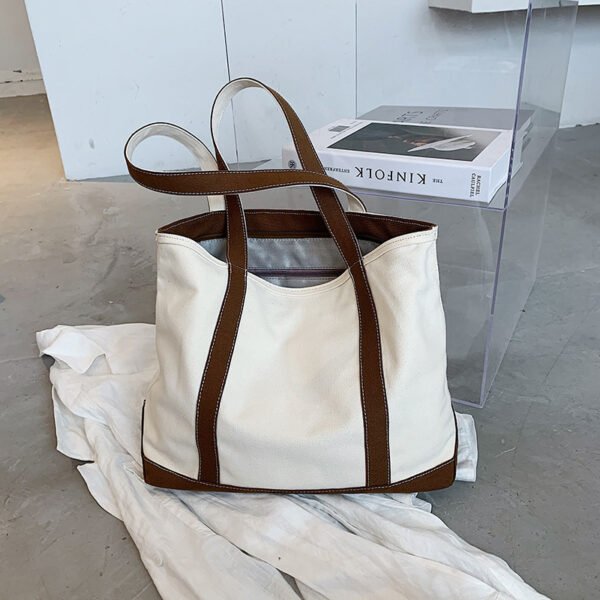 Casual Versatile Simple Large Capacity Canvas Shoulder Bag - Image 7