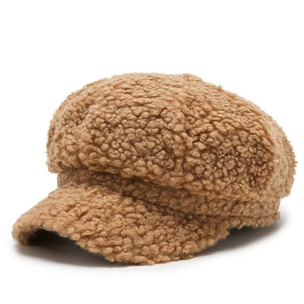 Cashmere Leather Brim Octagonal Hat - Image 4