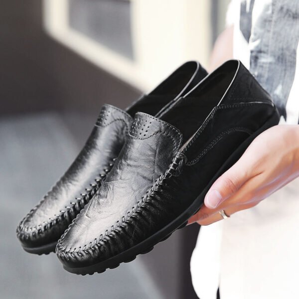 British Style Men's Casual Fashion Soft Bottom Leather Shoes - Image 2