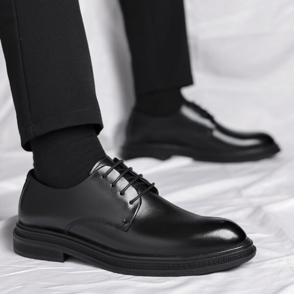 Business Formal Wear British Commuter Leather Black Leather Shoes - Image 3