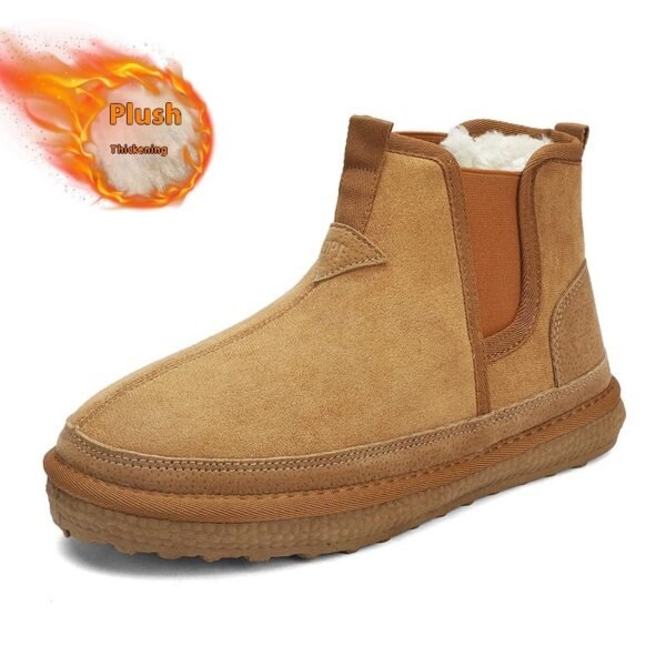 Winter Fleece Snow Boots Round-toed Flat Shoes Casual Warm Sports Shoes Men Ankle Boot - Image 9