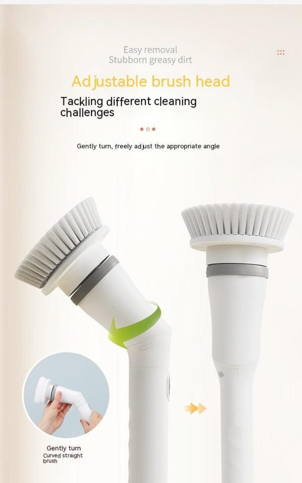 Electric Scrubber Cleaning Wall Long Handle Elbow Telescopic Multifunction Cleaning Brush - Image 10