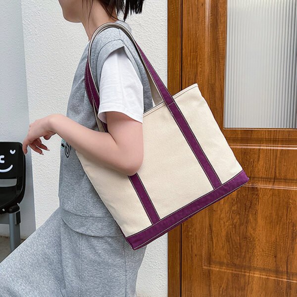 Casual Versatile Simple Large Capacity Canvas Shoulder Bag - Image 10