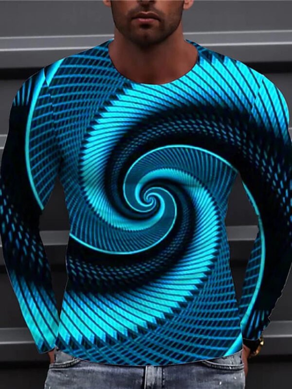 Trendy Hip-hop Gradient Swirl Retro T-shirt - Image 8