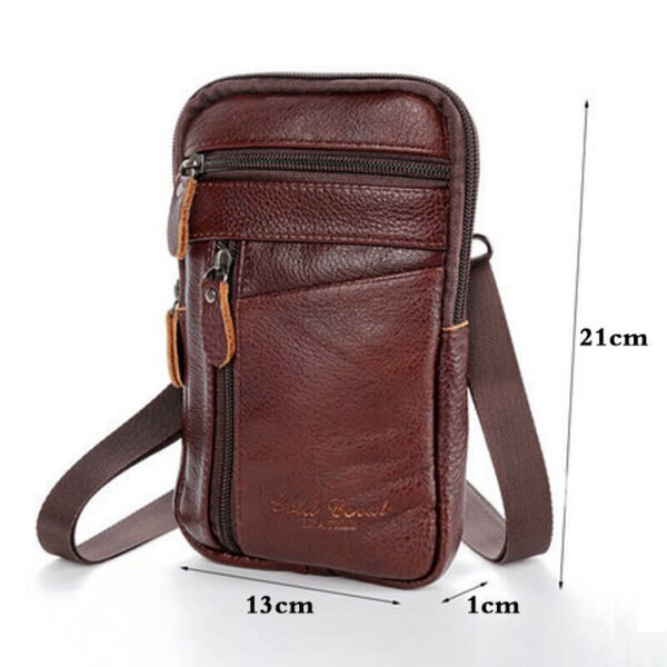 Men's Leather Fashion Phone Pouch Belt Bag Waist Crossbody Shoulder Pouch UK - Image 7