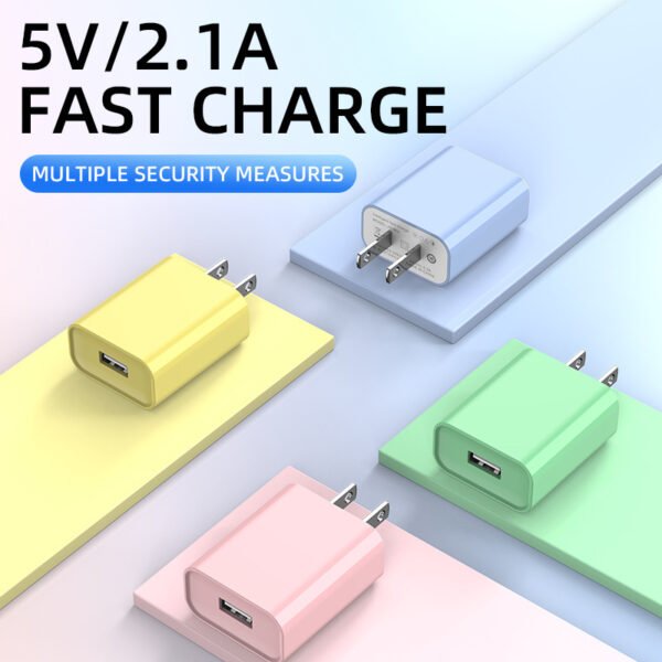 Macaron Color American Standard 5V1A Mobile Phone Charger 5V2A Travel Single Port Charging Plug 5W10W