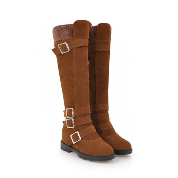 British Belt Buckle High Top Martin Boots Women - Image 2