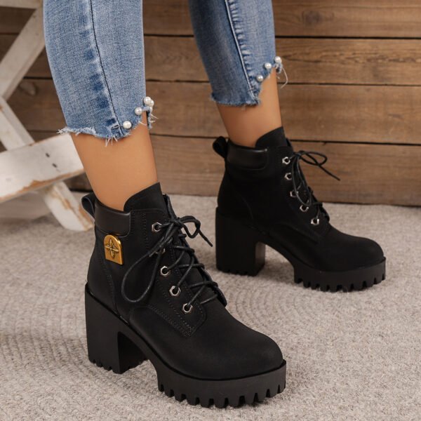 Chunky Heel Plus Size Martin Boots Thick Bottom Fashion All-match - Image 4